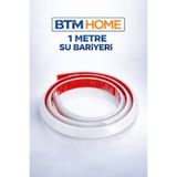 btm home 1 Metre Su Bariyeri Silikon Duş Kapı Eşiği Su Tutucu Yapışkanlı Banyo Tezgah Kenarı