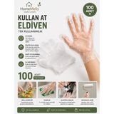 Btm Home 100 Adet Poşet Eldiven Şeffaf Tek Kullanımlık Pratik Eldiven