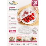 Btm Home 100 Adet Pratik Tazeliği Koruyan Tencere ve Tabak Bonesi Çok Amaçlı Kapak Gıda Bonesi Streç Kapak