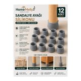 Btm Home 12’Li Silikon Masa & Sandalye Ayak Koruyucu – Kaydırmaz, Gürültü Önleyici, Parke Dostu