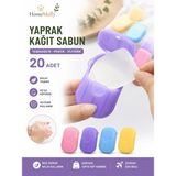 btm home 20 Adet Yaprak Sabun Kağıt Sabun Taşınabilir Seyahat Sabunu Mini Cep Sabunu
