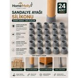 Btm Home 24'lü Gri Silikon Masa & Sandalye Ayak Koruyucu – Kaydırmaz, Gürültü Önleyici, Parke Dostu