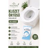 btm home 50'li Tek Kullanımlık WC Klozet Kapak Örtüsü | Hijyenik Seyahat Pedi – Çanta İçi Uygun Örtü