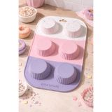 btm home 6’lı Silikon Muffin Kek Kalıbı Yapışmaz Mini Cupcake Muflin Fırın Tepsisi
