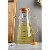 Btm Home 900 Ml Bambu Kapaklı Cam Yağdanlık Borosilikat Yağlık Sirkelik Sosluk 900 Ml