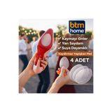 btm home Ayakkabı Kaydırmaz Ped Yapışkanlı Taban Ped 4 Adet Şeffaf Topuklu Ayakkabı Kayma Önleyici