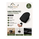 btm home Kendinden Yapışkanlı Askı – Banyo, Mutfak, Kapı Arkası, Duvar, Kablo Düzenleyici –siyah Renk 1 Adet