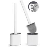 btm home Klozet Temizleme Fırçası Tuvalet Banyo - Silikon Tutucu Set Beyaz Renk Fırca