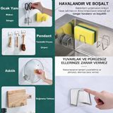 Btm Home Paslanmaz Mutfak Sünger Tutucu Yapışkanlı Sünger Askısı Lavabo Süngerliği 1 Adet - Gri