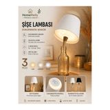 btm home Şarjlı Dokunmatik Şişe Lambası - 3 Farklı Renk Modu – Dekoratif ve Modern Aydınlatma