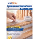 btm home Şeffaf Kaydırmaz Bant 25mm x 5m İç Mekan Merdiven Zemin Güvenlik Kaymaz Bant