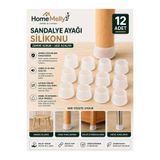 btm home Silikon Mobilya Ayağı Koruyucu 12li Set Çizilmez Kaydırmaz Masa Sandalye Ayak Kılıfı