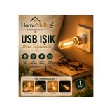 btm home USB Mini LED Ambiyans Işığı Şeffaf Filament Tasarım Gece Lambası 1 Adet Tak Çalıştır