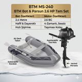 BTM MS-240 Şişme Bot & Parsun 2.6 HP 4-Zamanlı Dıştan Takma Motor Set