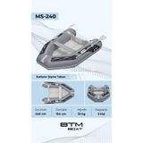 BTM MS-240 Şişme Tabanlı Bot, GRP, 4 Kişilik, 736 kg Taşıma Kapasiteli, 229 cm İç Uzunluk
