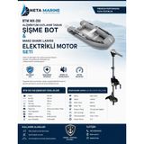 BTM MX-250 Aluminyum Katlanır Tabanlı Bot Motor Seti, MakoShark Elektrikli Motor Seçenekleri ile Kampanyalı Set