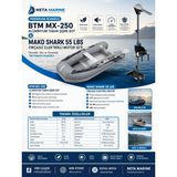 BTM MX-250 Aluminyum Katlanır Tabanlı Bot Motor Seti, MakoShark Elektrikli Motor Seçenekleri ile Kampanyalı Set