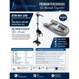 BTM MX-250 Aluminyum Katlanır Tabanlı Şişme bot + Mako Shark LAN255 Elektrikli Motor Seti