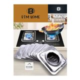btmhome 10 Adet Ocak Üstü Leke Önleyici Yıkanabilir Isıya Dayanıklı Izgara Koruyucu Folyo