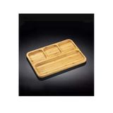 Btmhome Dekoratif Bambu Sunumluk Tabak Bölmeli Servis Tabağı Çerezlik 25 X 14 Cm