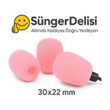 Btn 3'lü Pembe Mikrofon Süngeri - Motosiklet Interkom & Yaka Mikrofon Uyumlu