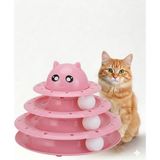 Btnes 3 Katlı Kedi Oyuncağı Tower Of Tracks Eğitici Kedi Oyuncağı Interaktif Oyuncak - Pembe