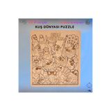 BTNES Puzzle Kuş Dünyası Eğitici Montessori Oyuncak Yapboz %100 Doğal Ahşap Puzzle