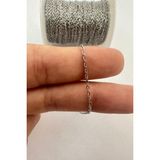 Btrcmpny-0.6 mm Paslanmaz Çelik Halka Zincir - Kolye Bileklik Yapımı Için Makara Çelik Takı Malzemesi 2metre