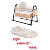 Btrend Babynest Yatak Ve Yastık+sallanır Sepet Beşik 2 Li Set-bej Bej