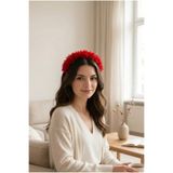 BTRENDY Çiçekli kırmızı lohusa,anne,çocuk,kına,nedime taç