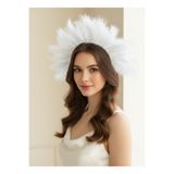 BTRENDY Gelin Tacı,Bride to be,Özel Gün Tüylü Saç Aksesuarı