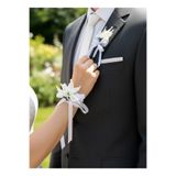 BTRENDY Küçük Gala Gelin Bilekliği Ve Damat Yaka Çiçeği Aksesuar Set