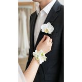 BTRENDY Küçük Orkide Gelin Bilekliği Ve damat Yaka Çiçeği Aksesuar Seti