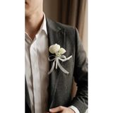 BTRENDY Küçük Şakayık Fiyonk Detaylı Damat Yaka Çiçeği,Yaka İğnesi Şık Aksesuar