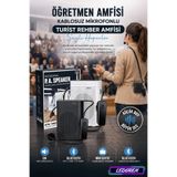 BTS-1383 Kablosuz Mikrofonlu Rehber Amfisi - 3" Subwoofer Bluetooth Hoparlör USB/FM/TF