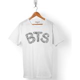 Bts Bangtan Boys Logo Erkek Tişört - Beyaz - Renkli