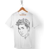 Bts Bangtan Boys Rap Monster Logo Erkek Tişört - Beyaz - Renkli - XS