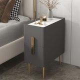 Bu 2 Çekmeceli Dar Komidin Küçük Alanlar için İnce Modern Komodin Oturma Odası Yatak Odası Banyo Balkon için Minimalist Kanepe Masası Orta Boy (G: 35 cm Renk: Siyah)