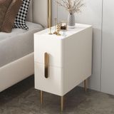 Bu 2 Çekmeceli Dar Komidin, Küçük Alanlar için İnce Modern Minimalist Komodin, Yatak Odası, Oturma Odası, Banyo Balkonu için Kanepe Masası, Bianco Orta Boy (G: 35)
