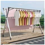 Bu Ağır Hizmet Tipi Çamaşır Kurutma Rafı 240cm/94in, Katlanabilir İç ve Dış Mekan Çamaşır Rafı, Verimli Kurutma için 20 Kanca ve 12 Klipsli Paslanmaz Çelik Katlanabilir Giysi Rafı