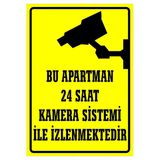 Bu Apartman 24 Saat Kamera Sistemi ile Izlenmektedir Uyarı Levhası