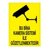 Bu Bina Kamera Sistemi İle Gözetlenmektedir Uyarı Tabelası - 70x100 Foreks - KC3
