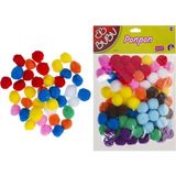 Bu-Bu 2 cm Simli Ponpon Karma ( 50'li Poşet) - Çok Renkli