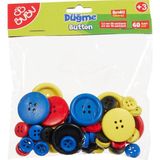 Bu-Bu Düğme 1,2cm (50 Adet) - 2,5cm (10 Adet) 60'li Renkli - Çok Renkli