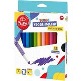 Bu-Bu Jumbo Keçeli Kalem 5 Mm Karton Kutu 12 Renk Bubu Kec003