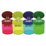 Bu-Bu Kalemtıraş Şeffaf Elips Çiftli Hazneli 4 Renk Bubu-Kt0003