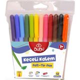 Bu-Bu Keçeli Kalem 12 Renk Pvc KEC001
