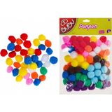Bu-Bu Ponpon 2 cm (50'li ) Karma Renk - Çok Renkli