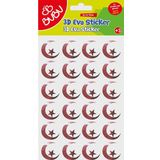 Bu-Bu Simli Eva Sticker Yuvarlak Türk Bayrağı Bubu-Sts048
