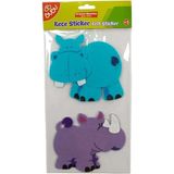 Bu-Bu STS011 3D Hayvanlar Keçe Hipopotam ve Gergedan Sticker